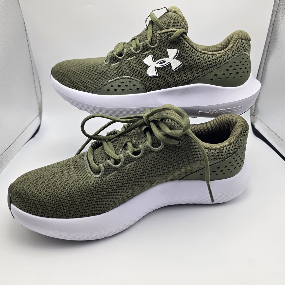 Under Armour Mens Charged Surge 4 Running Shoes Olive Green 3027000-301 Size 8